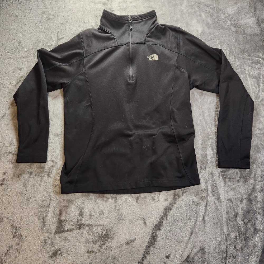 The North Face Jacket Mens Small  Black 1/4 Zip Pullover Collar Contrast